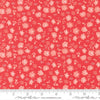 Image of Delightfully Yours Flowers Geranium quilting cotton fabric by Sherri & Chelsi for Moda Fabrics. Features flowers on a red background. Cute Little Fabric Shop