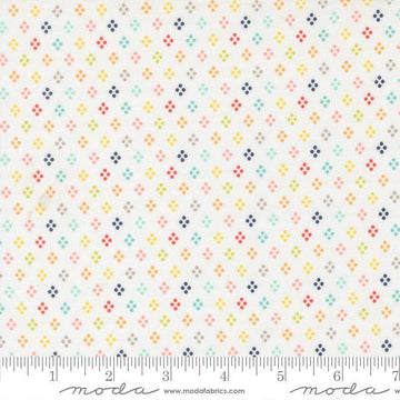 Image of Delightfully Yours Dots Cloud quilting cotton fabric by Sherri & Chelsi for Moda Fabrics. Features dots on an off-white background. Cute Little Fabric Shop