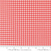 Image of Delightfully Yours Checks Geranium quilting cotton fabric by Sherri & Chelsi for Moda Fabrics. Features houndstooth on a red background. Cute Little Fabric Shop