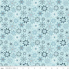 Image of Flannel Winter Magic Magic Snowflakes Aqua flannel cotton fabric by Dani Mogstad for Riley Blake Designs. Features snowflakes on a blue background. Cute Little Fabric Shop