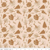 Image of Flannel Into the Woods Trees Cream flannel cotton fabric by Diane Labombarbe for Riley Blake Designs. Features plants on a cream background. Cute Little Fabric Shop