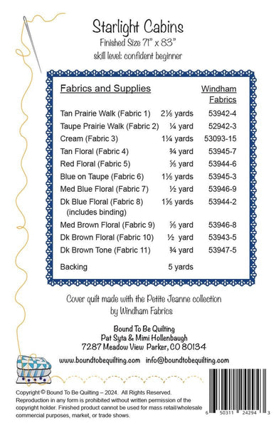 SALE Starlight Cabins Quilt PATTERN P236 by Bound To Be Quilting - Riley Blake Design - INSTRUCTIONS Only - Log Cabins