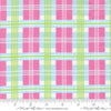 Image of the Sherbet Sunshine Flan Plaid Petal Pink by Corey Yoder for Moda Fabrics. Features plaid on a pink background. Cute Little Fabric Shop