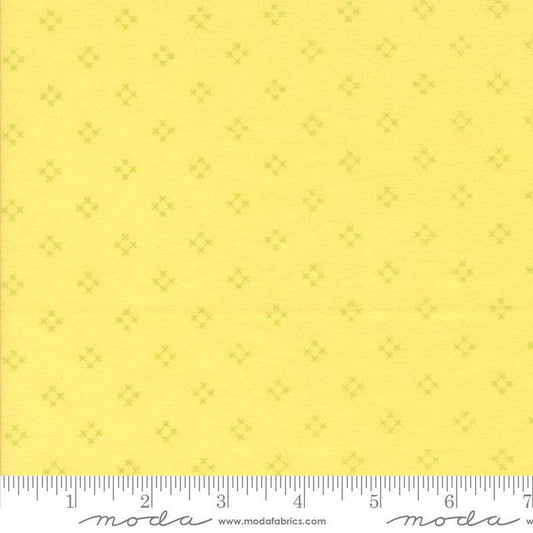 Image of the Sherbet Sunshine Flan Diamond Yellow by Corey Yoder for Moda Fabrics. Features diamonds on a yellow background. Cute Little Fabric Shop