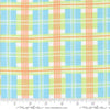 Image of the Sherbet Sunshine Flan Plaid Sky by Corey Yoder for Moda Fabrics. Features plaid on a blue background. Cute Little Fabric Shop