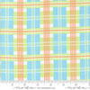 Image of the Sherbet Sunshine Flan Plaid Sky by Corey Yoder for Moda Fabrics. Features plaid on a blue background. Cute Little Fabric Shop