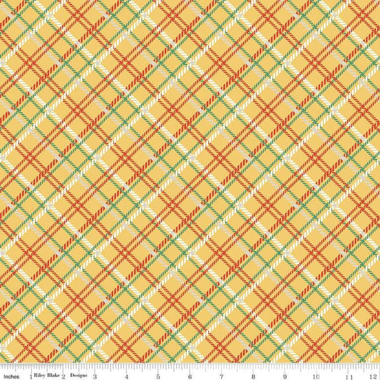 Image of the Simple Pleasures Plaid Yellow quilting cotton fabric by American Jane Riley Blake Designs. Features plaid on a yellow background. Cute Little Fabric Shop