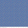 Image of the Simple Pleasures Kitchen Flowers Blue quilting cotton fabric by American Jane Riley Blake Designs. Features flowers on a blue background. Cute Little Fabric Shop