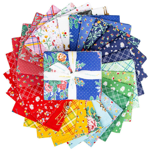 Simple Pleasures Fat Quarter Bundle 26 pieces - Riley Blake Designs - Pre cut Precut - Floral Flowers - Quilting Cotton Fabric