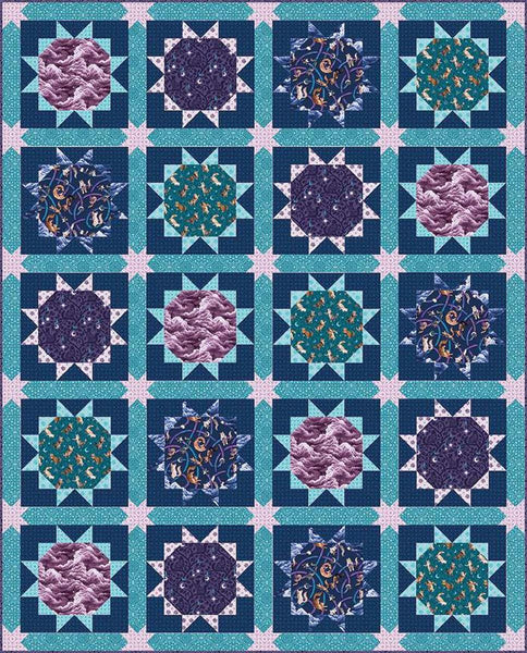 Eclipse Quilt PATTERN P172 by Frannie B Quilting Co. - Riley Blake Designs - Stars - INSTRUCTIONS Only - Piecing