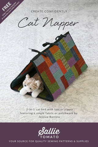 SALE Cat Napper PATTERN P210 by Sallie Tomato - Riley Blake Designs - INSTRUCTIONS Only - 2-in-1 Pattern - Precut Friendly - Intermediate
