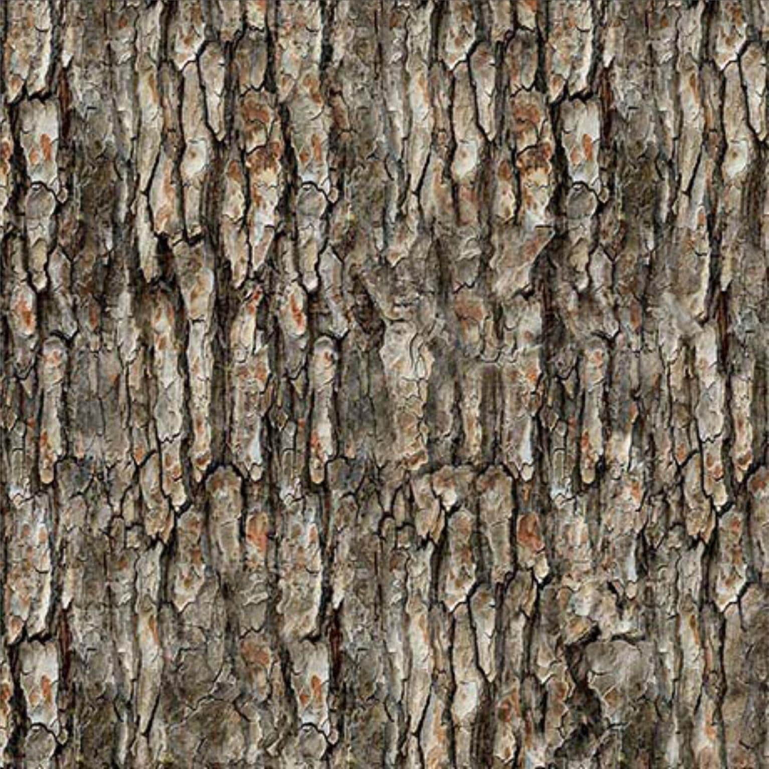 Image of the Earthly Delights Bark Bark quilting cotton fabric by Dan Morris for QT Fabrics. Features bark on a brown background. Cute Little Fabric Shop