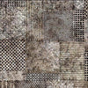 Image of the Earthly Delights Metalscape Brown quilting cotton fabric by Dan Morris for QT Fabrics. Features metal on a gray background. Cute Little Fabric Shop