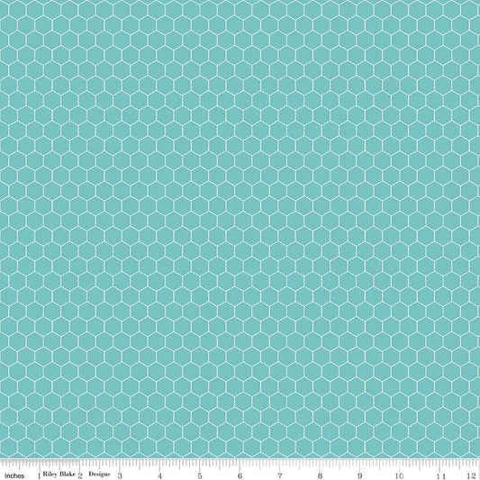 SALE Farm Girl Vintage Companion Prints Honeycomb C8742 Cottage - Riley Blake - Hexagons Geometric - Lori Holt - Quilting Cotton Fabric