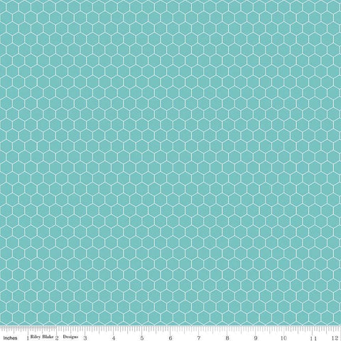 Farm Girl Vintage Companion Prints Honeycomb C8742 Cottage by Riley Blake - Hexagons Geometric - Lori Holt - Quilting Cotton Fabric