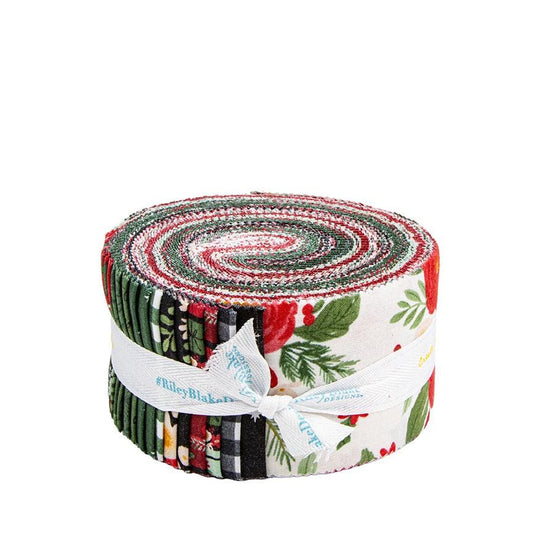 Charming Christmas Charm 2.5 Inch Rolie Polie Jelly Roll 40-Piece - Riley Blake - Precut  Bundle - Quilting Cotton Fabric