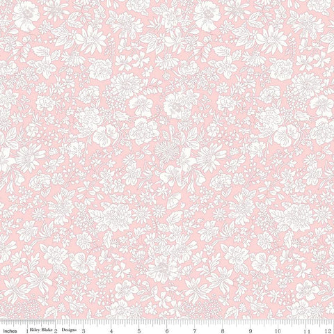 3 yard cut - Liberty Wide-Width Emily Blossom Powder Rose A WIDE BACK 0166W7406A - Riley Blake - 107/108" Wide - Quilting Cotton Fabric