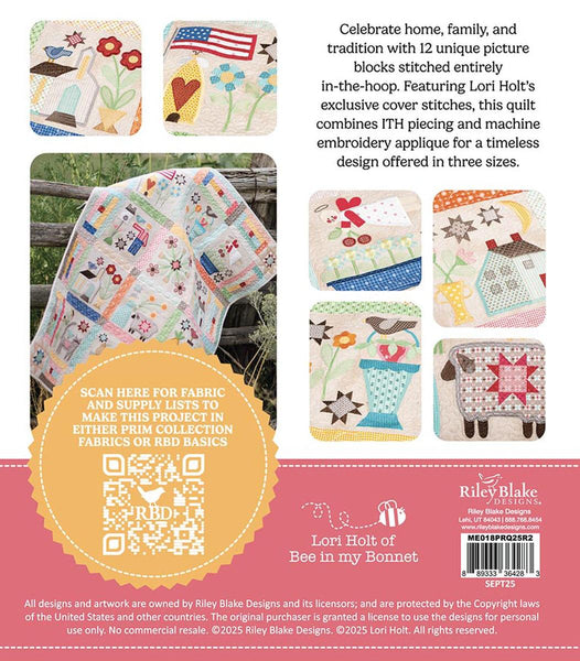 SALE Machine Embroidery Prim Quilt Projects INSTRUCTIONS ME018PRQ25R2 - Riley Blake Designs - USB File 3 Sizes