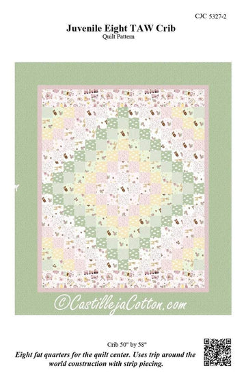 SALE Juvenile Eight Taw Crib Quilt PATTERN P148 - Castilleja Cotton - Riley Blake Designs - INSTRUCTIONS Only - Fat Quarter Friendly
