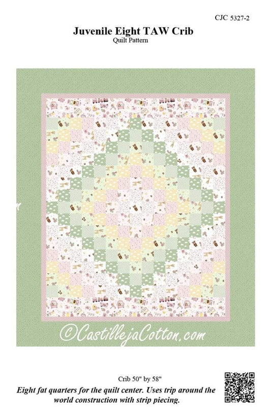 SALE Juvenile Eight Taw Crib Quilt PATTERN P148 - Castilleja Cotton - Riley Blake Designs - INSTRUCTIONS Only - Fat Quarter Friendly