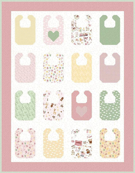 SALE Baby Bib Quilt PATTERN P100 by Bluebird Patterns - Riley Blake Designs - INSTRUCTIONS Only - 10" Stacker Friendly - Piecing