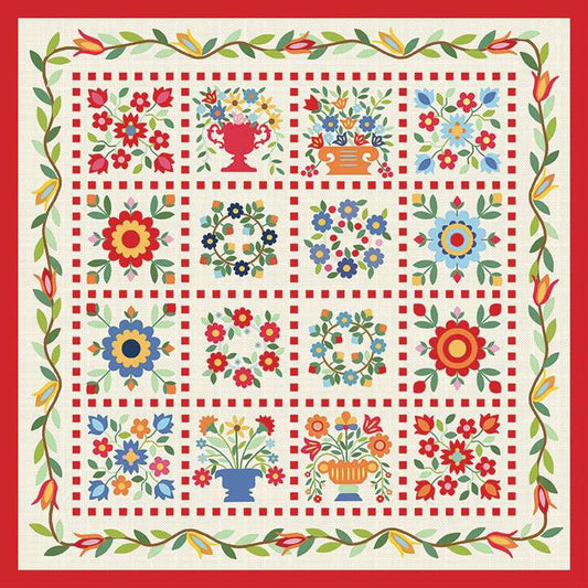 SALE Treasure Chest Fancy Quilt PATTERN P205 - American Jane - Riley Blake Designs - INSTRUCTIONS Only - Applique - Fat Quarter Friendly