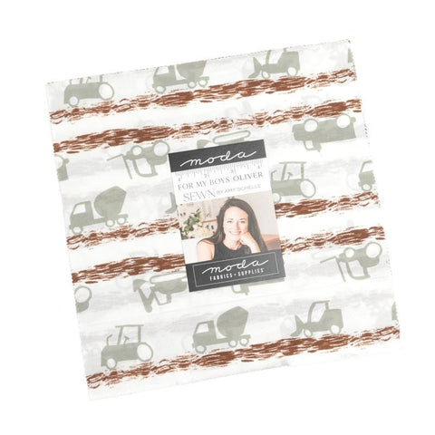For My Boys Oliver Layer Cake 10" 25160LC Stacker Bundle - Moda Fabrics - 42 piece Precut Pre cut - Young Boy Gray - Quilting Cotton Fabric
