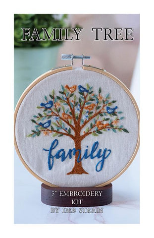 Embroidery Kit Family Tree DSS-020 - Moda Fabrics - Deb Strain Stitches - Includes: Instructions Transfer Paper Fabric Floss Needle Hoop