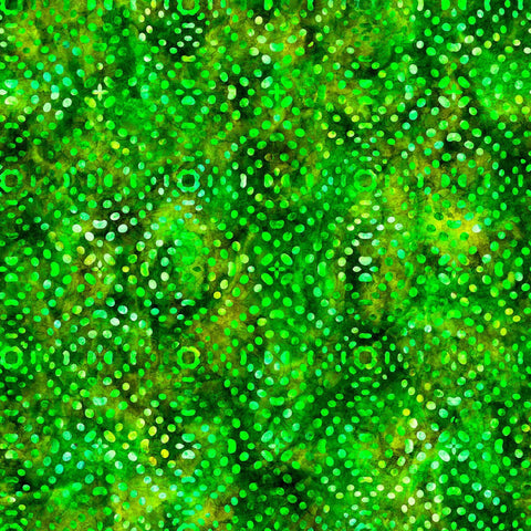 Image of Bedazzled Textural Dots Green quilting cotton fabric by Morris Creative Group for QT Fabrics. Features dots on a green background. Cute Little Fabric Shop