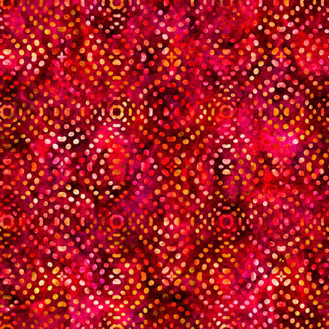 Image of Bedazzled Textural Dots Red quilting cotton fabric by Morris Creative Group for QT Fabrics. Features dots on a red background. Cute Little Fabric Shop