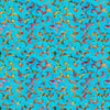 Image of Bedazzled Twists Turquoise quilting cotton fabric by Morris Creative Group for QT Fabrics. Features swirls on a blue background. Cute Little Fabric Shop