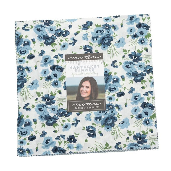 Nantucket Summer Layer Cake 10" 55260LC Stacker Bundle - Moda Fabrics - 42 piece Precut Pre cut - Floral Flowers - Quilting Cotton Fabric