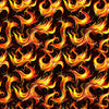 Image of Dragon's Song Flames Black quilting cotton fabric by Morris Creative Group for QT Fabrics. Features fire on a black background. Cute Little Fabric Shop
