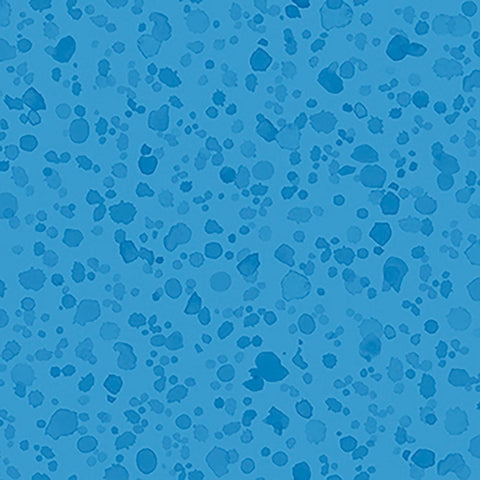 Image of Healing Garden Paint Splash Blender Blue quilting cotton fabric by Jane Maday for QT Fabrics. Features paint on a blue background. Cute Little Fabric Shop