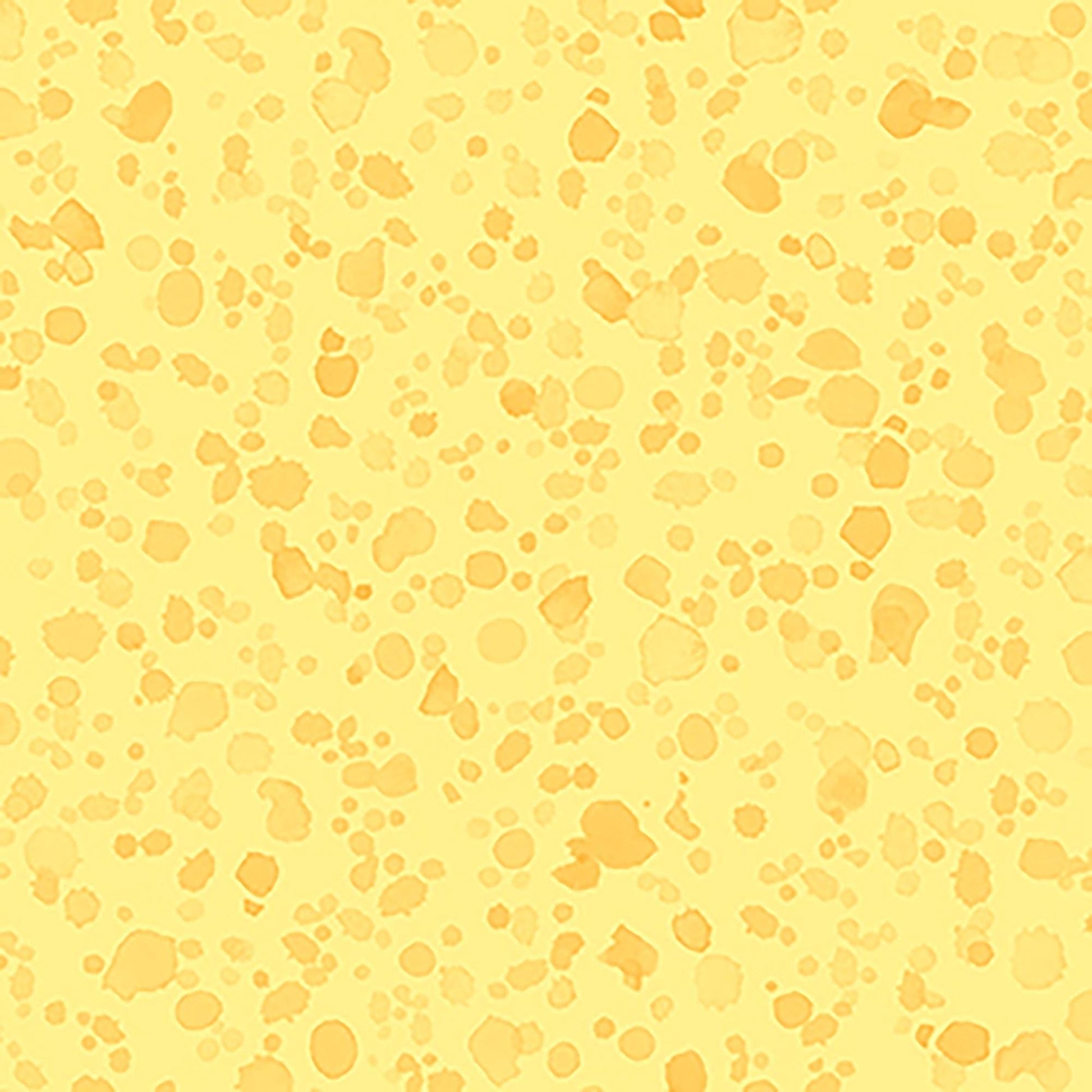 Image of Healing Garden Paint Splash Blender Yellow quilting cotton fabric by Jane Maday for QT Fabrics. Features paint on a yellow background. Cute Little Fabric Shop