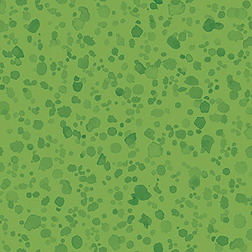 Image of Healing Garden Paint Splash Blender Green quilting cotton fabric by Jane Maday for QT Fabrics. Features paint on a green background. Cute Little Fabric Shop