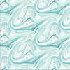 Image of the Virtuoso Marble Turquoise quilting cotton fabric by Ocllo Mason for QT Fabrics. Features swirled blue, green, and white paint. Cute Little Fabric Shop