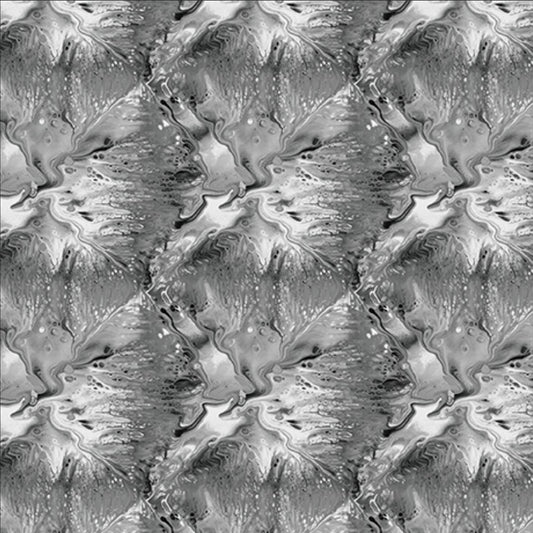 Image of the Virtuoso Texture Gray quilting cotton fabric by Ocllo Mason for QT Fabrics. Features swirled gray paint. Cute Little Fabric Shop