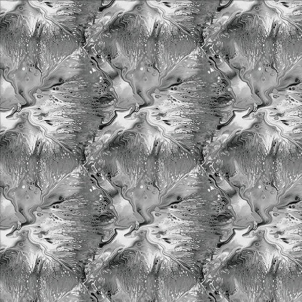 Image of the Virtuoso Texture Gray quilting cotton fabric by Ocllo Mason for QT Fabrics. Features swirled gray paint. Cute Little Fabric Shop