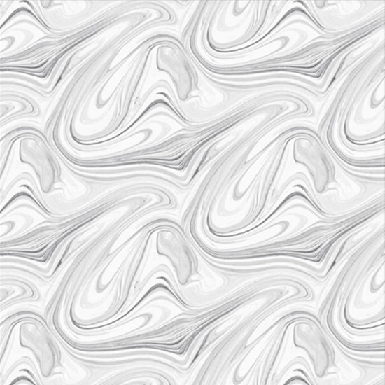 Image of the Virtuoso Marble Gray quilting cotton fabric by Ocllo Mason for QT Fabrics. Features swirled gray and white paint. Cute Little Fabric Shop