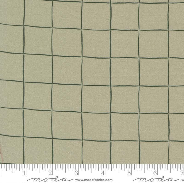 Image of the For My Boys Oliver Checks Sage quilting cotton fabric by Sewn By Amy Schelle for Moda Fabrics. Features squares on a green background. Cute Little Fabric Shop