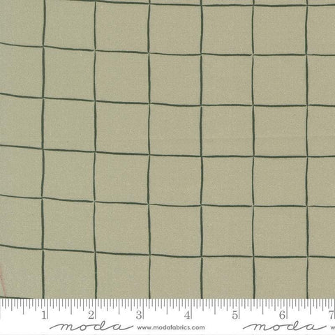 Image of the For My Boys Oliver Checks Sage quilting cotton fabric by Sewn By Amy Schelle for Moda Fabrics. Features squares on a green background. Cute Little Fabric Shop
