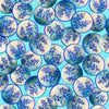 Image of Grab Bag Season 3 Bluebonnets Vignettes Blue quilting cotton fabric by Morris Creative Group for QT Fabrics. Features flowers on a blue background. Cute Little Fabric Shop