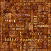 Image of Grab Bag Season 3 Coffee Text Brown quilting cotton fabric by Morris Creative Group for QT Fabrics. Features text on a brown background. Cute Little Fabric Shop