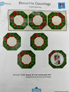 SALE Festive Wreaths Tabletoppers Digital QUILT T0P - Poorhouse Quilt design Ponsettia Greetings - QT - Digital Quilt Top - Quilting Cotton