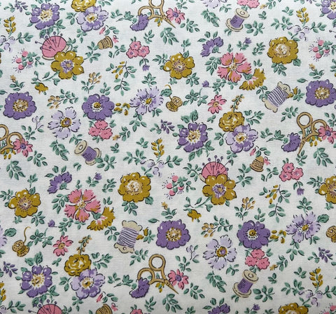 Tudor Celebration 01667443C Haberdashery Floral C - Riley Blake Designs - Floral Flowers - Liberty Fabrics - Quilting Cotton Fabric
