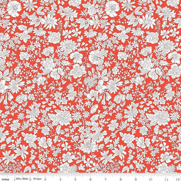 1 Yard 19" End of Bolt - SALE Liberty Wide-Width Emily Blossom Crimson A WIDEBACK 0166W7408A - Riley Blake - 108" - Quilting Cotton Fabric