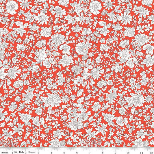 1 Yard 19" End of Bolt - SALE Liberty Wide-Width Emily Blossom Crimson A WIDEBACK 0166W7408A - Riley Blake - 108" - Quilting Cotton Fabric