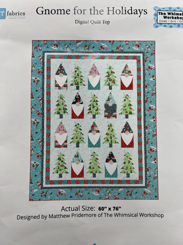 Jolly Gnome Gatherings Digital Quilt Top by Mathew Pridemore - Gnome for the Holidays - QT Fabrics - Digital Quilt Top - Quilting Cotton