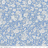 1 Yard 27" End of Bolt - SALE Liberty Wide-Width Emily Blossom Marine Blue A WIDEBACK 0166W7410A - Riley Blake - 108" Quilting Cotton Fabric